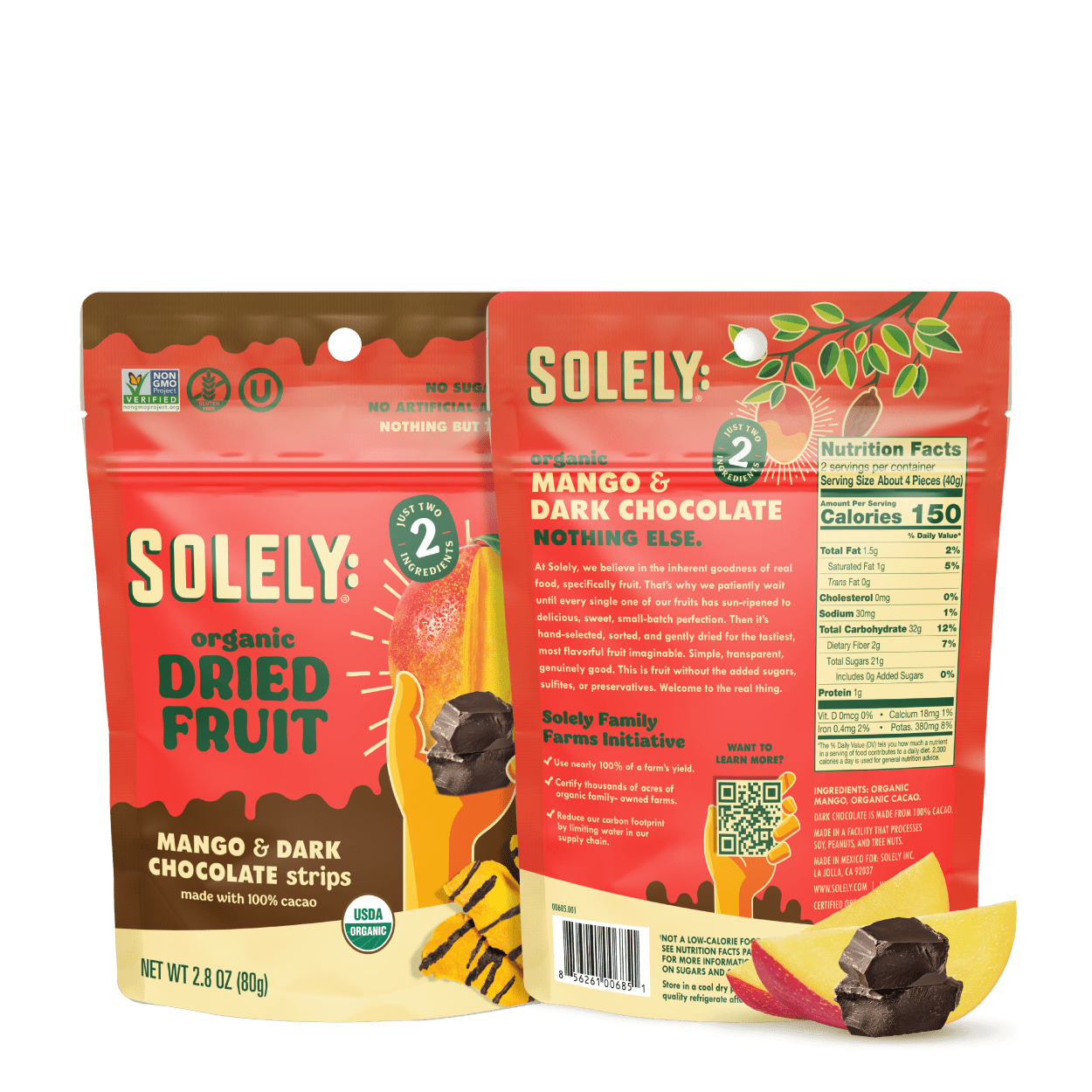 Organic Mango Chocolate Drizzled Strips