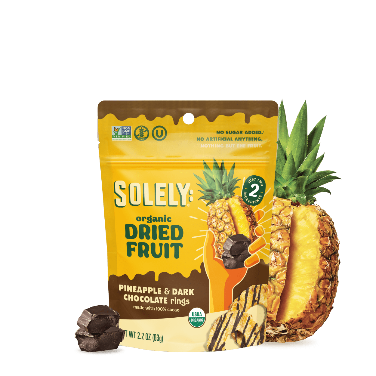 Organic Pineapple Chocolate Drizzled Rings